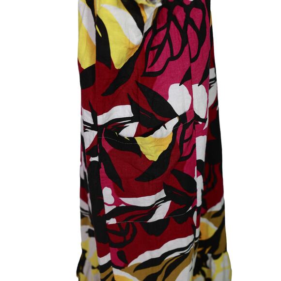 For Cynthia NWT Maxi Dress Lagenlook Linen Blend Hawaii Floral Island Beach XL - Picture 12 of 15